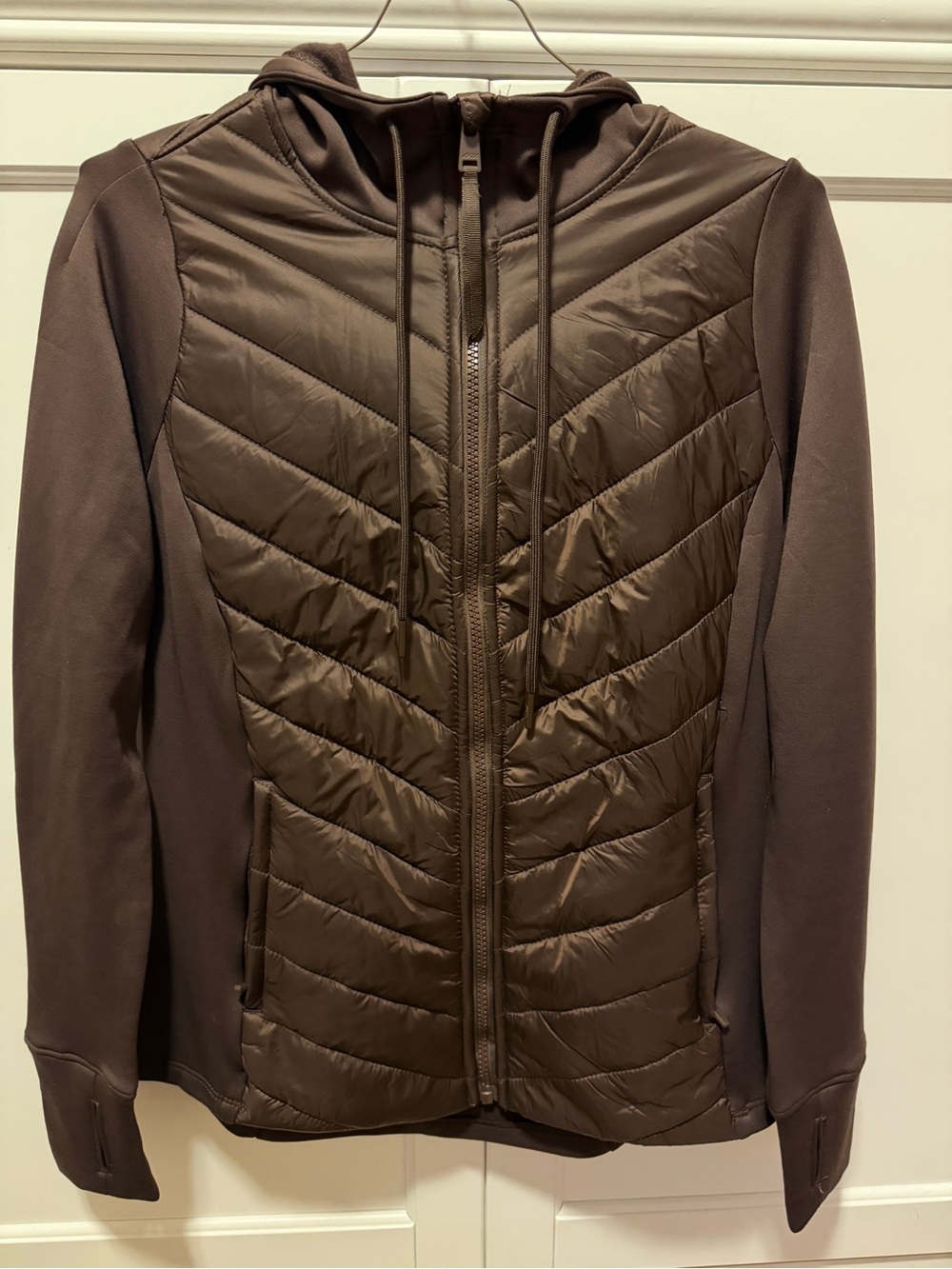 Avia Brown Quilted Hooded Puffer Jacket- S